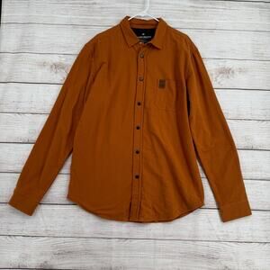 Belong Designs Thermal Lined Snap Down Shirt Mens XXL Rust Brown Orange